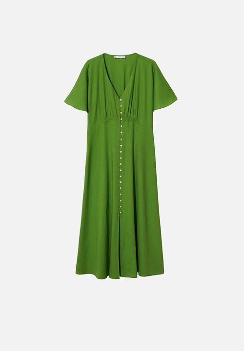 MANGO - Dress red - green