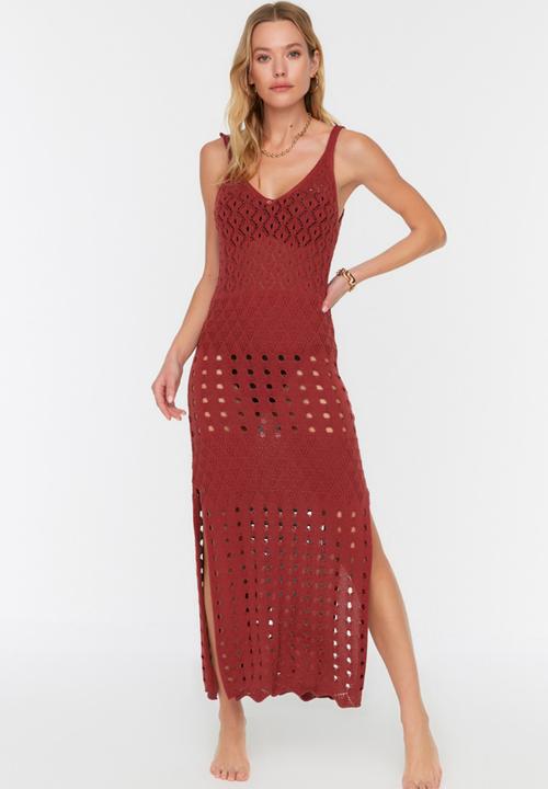 Trendyol - Knit beach dress - brown
