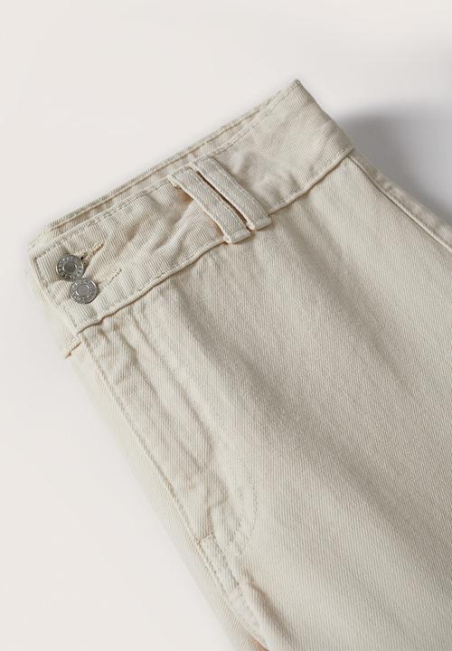 MANGO - Jeans culotte - light beige