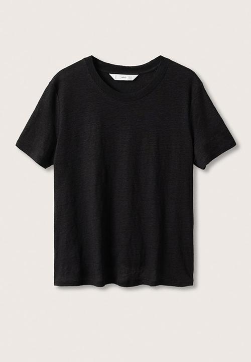 MANGO - T-shirt lisino - black