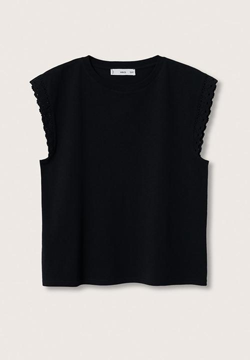 MANGO - T-shirt flospi - black