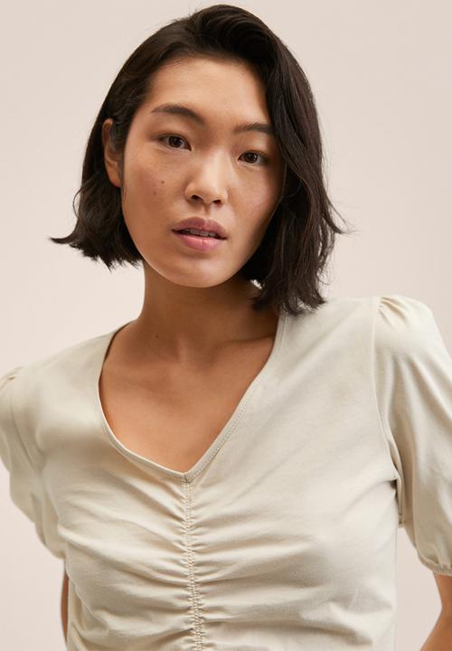 MANGO - T-shirt maya - light pastel grey