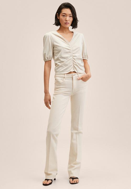 MANGO - T-shirt maya - light pastel grey