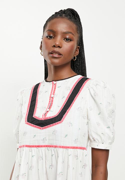 Glamorous - Ladies dress - ditsy rose stripe black