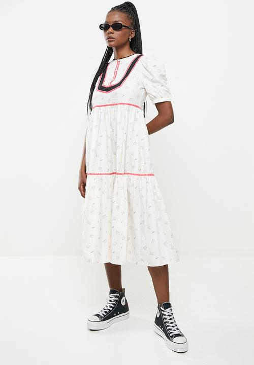 Glamorous - Ladies dress - ditsy rose stripe black