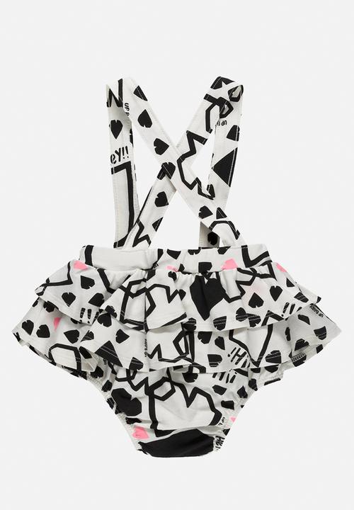UP Baby - Bodysuit overalls and headband - off white & pink
