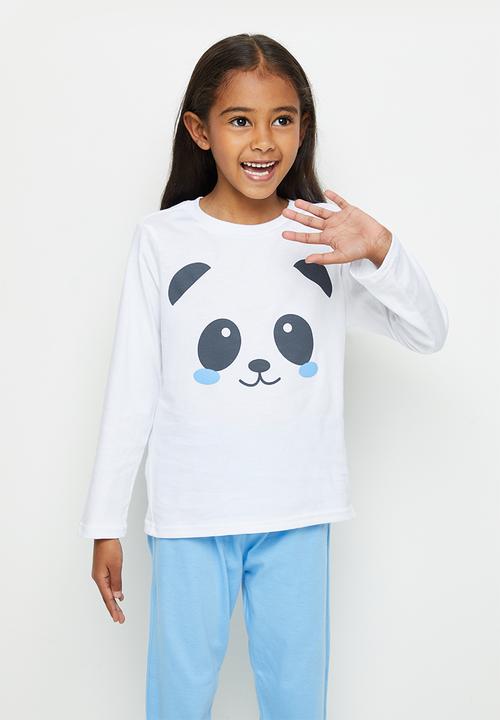 Pop Candy - Girls pj set - white & blue