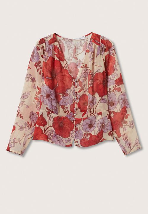 MANGO - Blouse love - pink