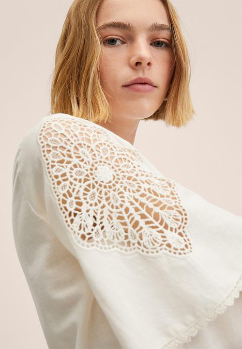 MANGO - Blouse brada - natural