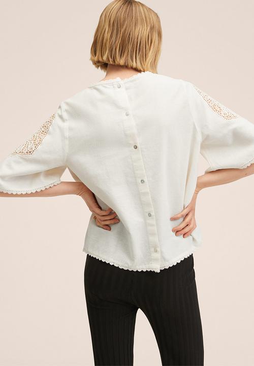 MANGO - Blouse brada - natural
