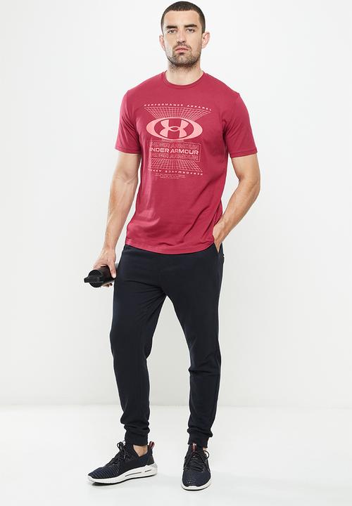 Under Armour - UA Logo grid ss tee - blackrose & pentapink