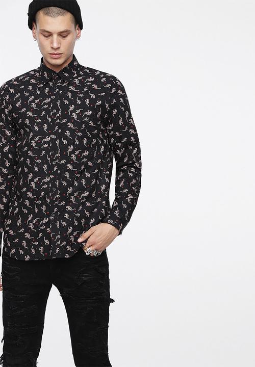 Diesel  - S-dinosau shirt - black 