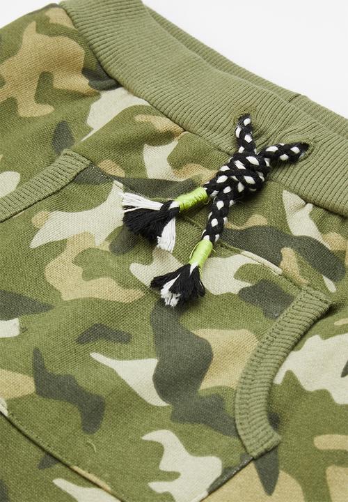 MINOTI - 2-Piece long sleeve top and camo jog pant - grey 