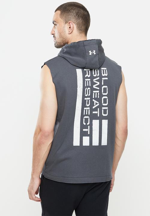 Under Armour - UA Project Rock Heavyweight Terry Sleeveless Hoody - Jetgray 