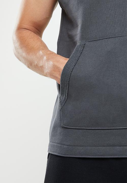 Under Armour - UA Project Rock Heavyweight Terry Sleeveless Hoody - Jetgray 