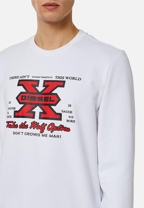 Diesel  - S-ginn-k25 sweat-shirt -white 