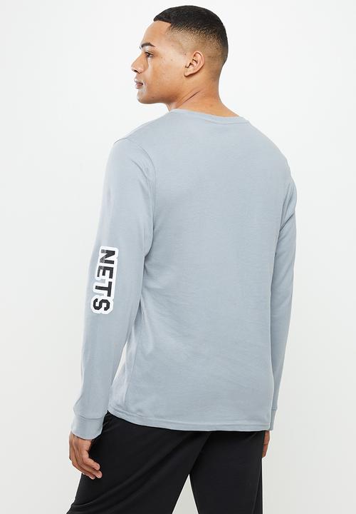 NBA - Nets logo long sleeve printed T-shirt - grey melange