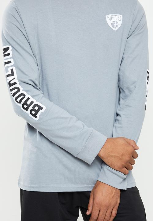 NBA - Nets logo long sleeve printed T-shirt - grey melange