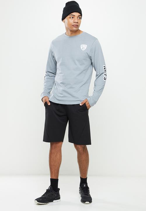 NBA - Nets logo long sleeve printed T-shirt - grey melange