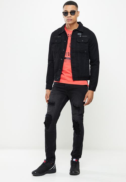 S.P.C.C - Caxton regular fit trucker denim jacket  - black