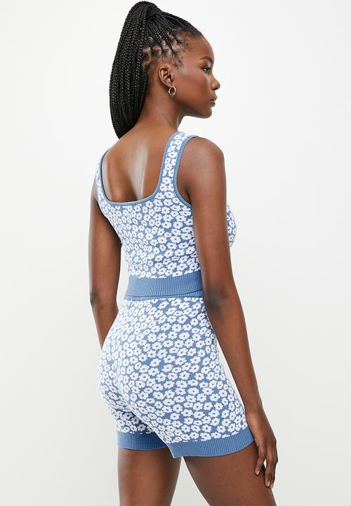 Glamorous - Ladies top - blue & white 