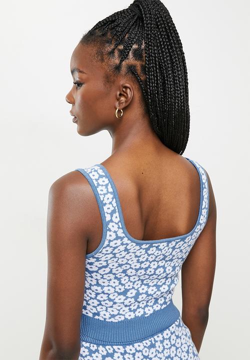 Glamorous - Ladies top - blue & white 