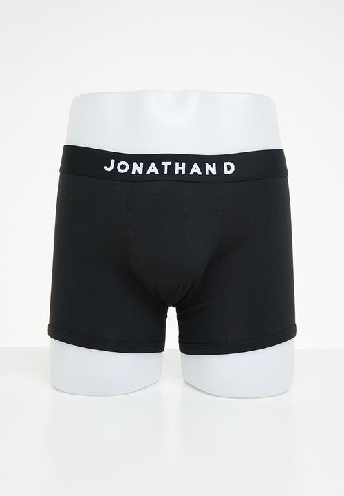 Jonathan D - Men's 2 pack knitted trunks with elasticated waistband - black & grey