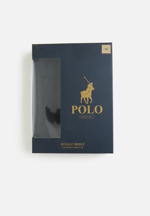 POLO - Men plain knit briefs - black
