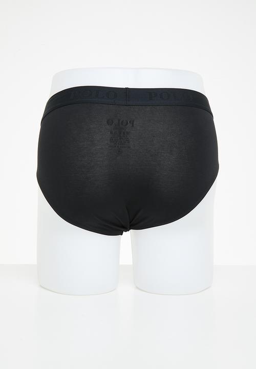 POLO - Men plain knit briefs - black