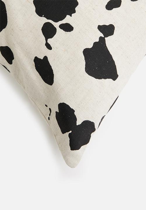 Sixth Floor - Laux linen cushion cover - white & black