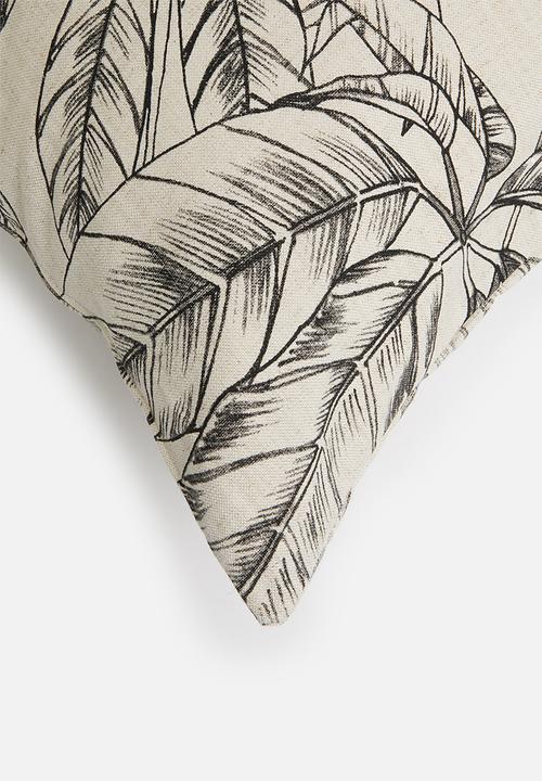 Sixth Floor - Estina linen cushion cover - white & black