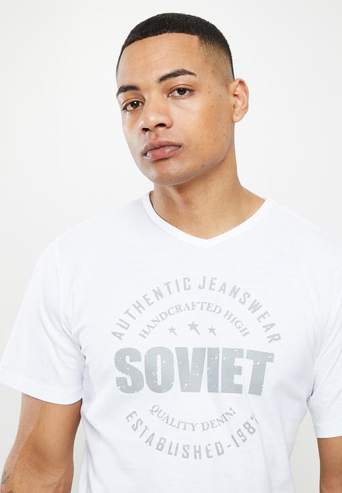 SOVIET - M klay short sleeve fashion tee  - white
