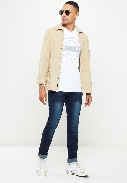 SOVIET - M klay short sleeve fashion tee  - white