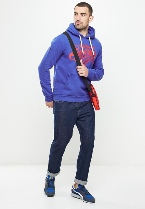 Superdry. - Script style col hood - mazarine blue