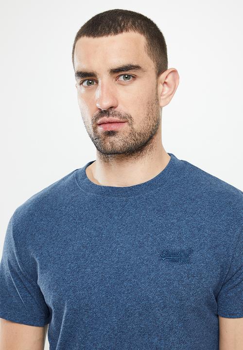 Superdry. - Vintage logo emb tee - charred teal grit