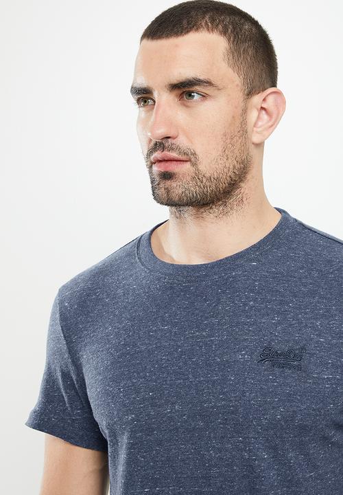 Superdry. - Vintage logo tee - deep blue heather