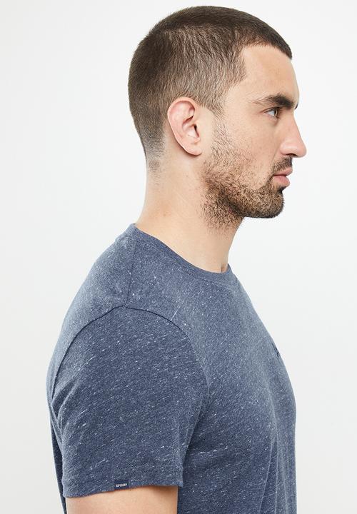 Superdry. - Vintage logo tee - deep blue heather