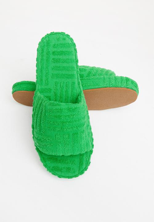 Public Desire - Juicy terry towelling slider - green