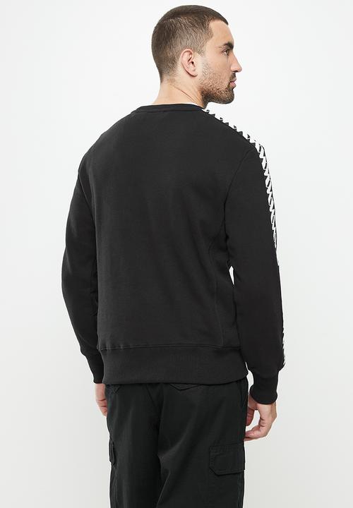 Superdry. - Superdry code logo tape crew - black