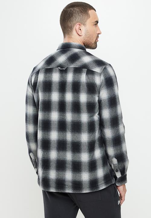 Superdry. - Wool miller overshirt - black onyx check