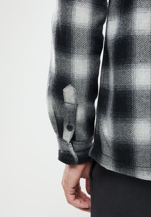 Superdry. - Wool miller overshirt - black onyx check