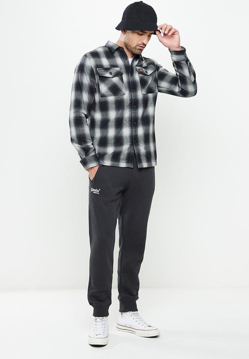Superdry. - Wool miller overshirt - black onyx check