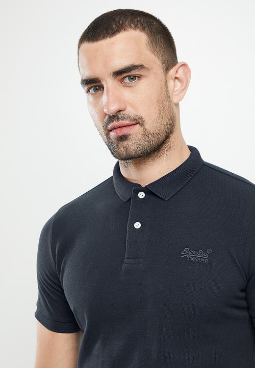 Superdry. - Classic short sleeve polo - eclipse navy