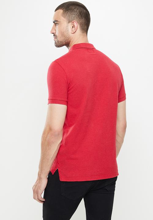 Superdry. - Classic short sleeve polo - hike red marle