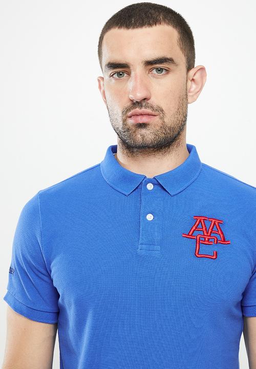 Superdry. - Superstate short sleeve polo - eagle blue