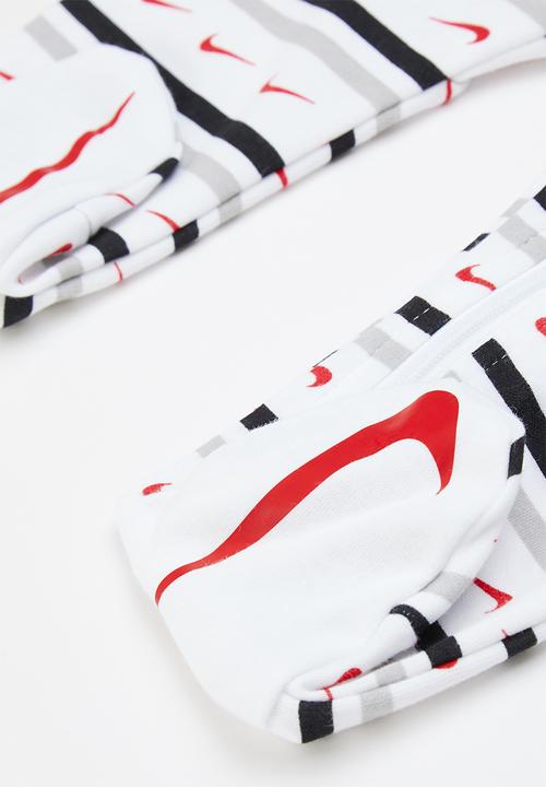 Nike - Swoosh stripe footed coverall - white & black