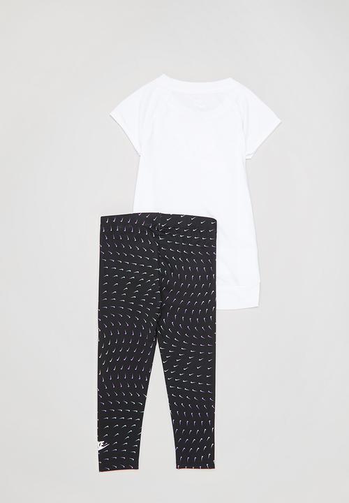 Nike - Nike girls essentials + legging set - black & white 