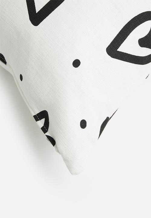 Sixth Floor - Heartspace cushion cover - white & black