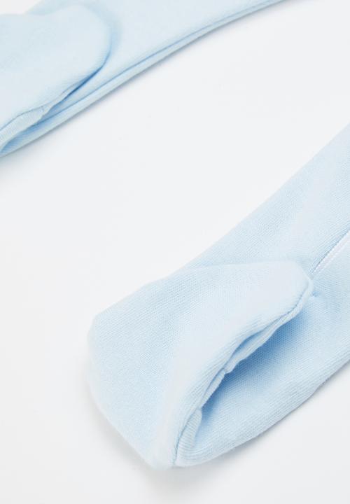 Little Lumps - Peeping bunnies zip babygro - blue