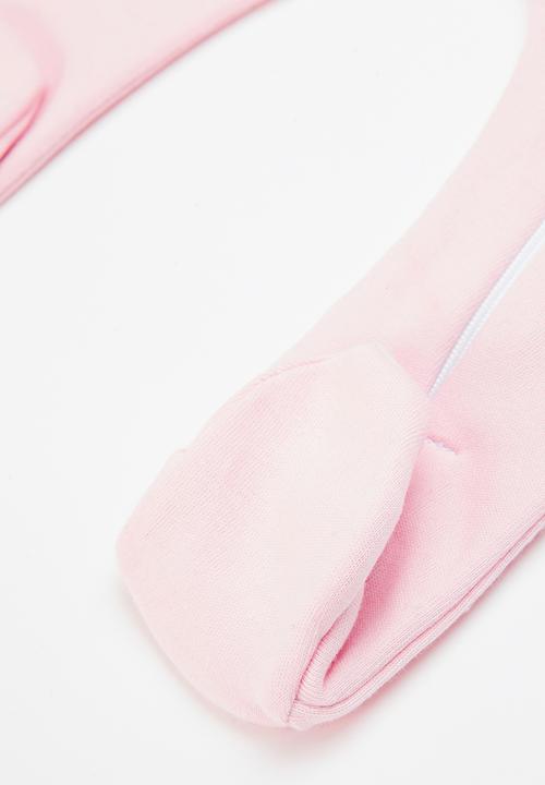 Little Lumps - Peeping bunnies zip babygro - pink